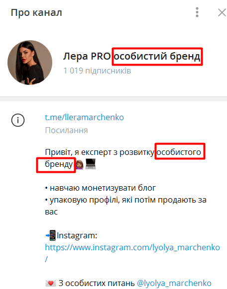 ключевые слова для описания канала
