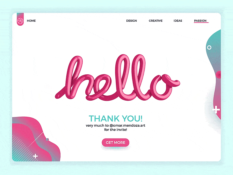 Dribbble страница спасибо
