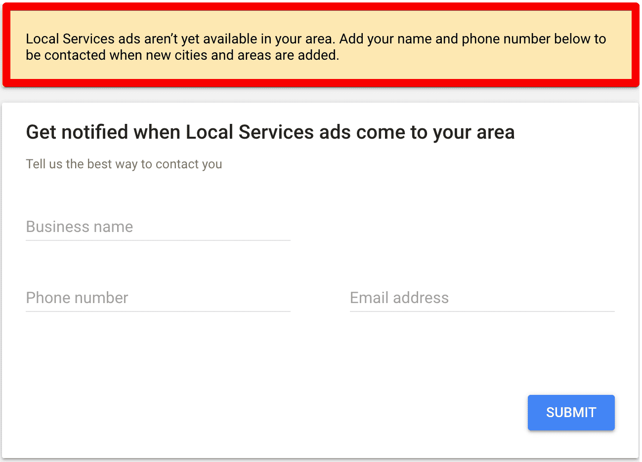 Registration of an account in LSA