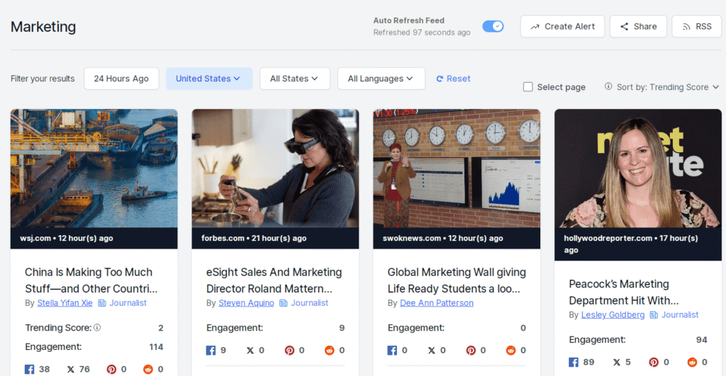 Tools for creating a content plan BuzzSumo